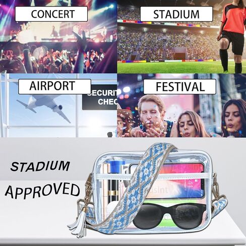 محافظ شفافة للنساء في الملعب، حقيبة محفظة شفافة مقاومة للماء سعة 3 لتر مع حزام قابل للتعديل، حقائب استاد شفافة للنساء، حقيبة شفافة صغيرة للحفلات الموسيقية والمهرجانات والأحداث الرياضية (أبيض) in Kuwait