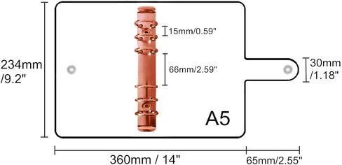 غطاء غلاف PVC لامع مقاس A5 شخصي، غلاف دفتر ملاحظات PVC ناعم وشفاف، 6 مجلدات دائرية دائرية من الذهب الوردي مع زر إغلاق، مجلدات أوراق فضفاضة (A5 شخصي، غطاء لامع + غلاف ذهبي وردي) in Kuwait