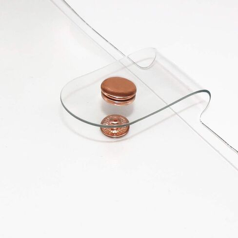 غطاء غلاف PVC لامع مقاس A5 شخصي، غلاف دفتر ملاحظات PVC ناعم وشفاف، 6 مجلدات دائرية دائرية من الذهب الوردي مع زر إغلاق، مجلدات أوراق فضفاضة (A5 شخصي، غطاء لامع + غلاف ذهبي وردي) in Kuwait
