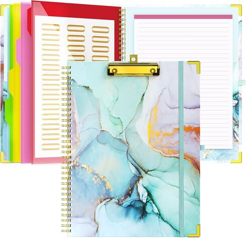 3 Ring Binder 1 Inch,Large Binder for Letter Size(11" x 8.5"),Cute Binder Dividers with 5 Tabs,3 Ring Binder for School Supplies and Office Supplies,Cute Clipboard Binders with 2 Pockets(Marble Pink) in Saudi Arabia