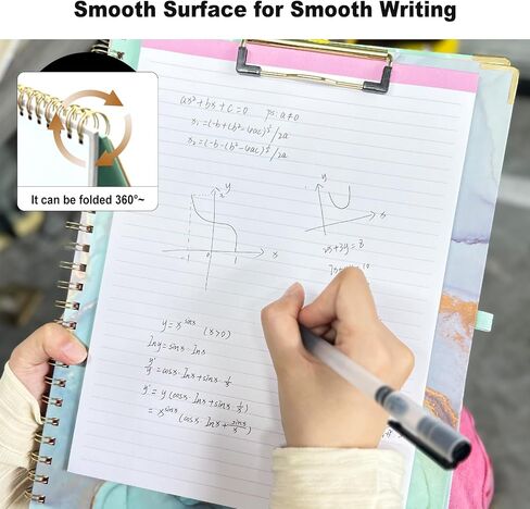 3 Ring Binder 1 Inch,Large Binder for Letter Size(11" x 8.5"),Cute Binder Dividers with 5 Tabs,3 Ring Binder for School Supplies and Office Supplies,Cute Clipboard Binders with 2 Pockets(Marble Pink) in Saudi Arabia