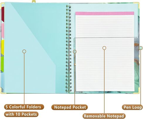3 Ring Binder 1 Inch,Large Binder for Letter Size(11" x 8.5"),Cute Binder Dividers with 5 Tabs,3 Ring Binder for School Supplies and Office Supplies,Cute Clipboard Binders with 2 Pockets(Marble Pink) in Saudi Arabia