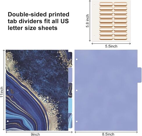 3 Ring Binder 1 Inch,Large Binder for Letter Size(11" x 8.5"),Cute Binder Dividers with 5 Tabs,3 Ring Binder for School Supplies and Office Supplies,Cute Clipboard Binders with 2 Pockets(Marble Pink) in Saudi Arabia