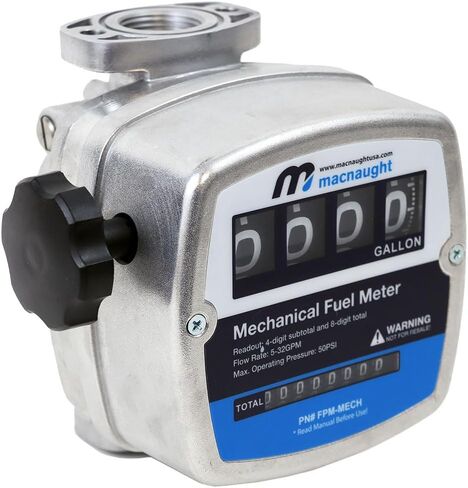 سلسلة Macnaught M3 5-32 GPM، مقياس تدفق الوقود الميكانيكي من الألومنيوم مقاس 1 بوصة لجميع مضخات نقل الوقود والديزل والكيروسين ومواد التشحيم in Kuwait