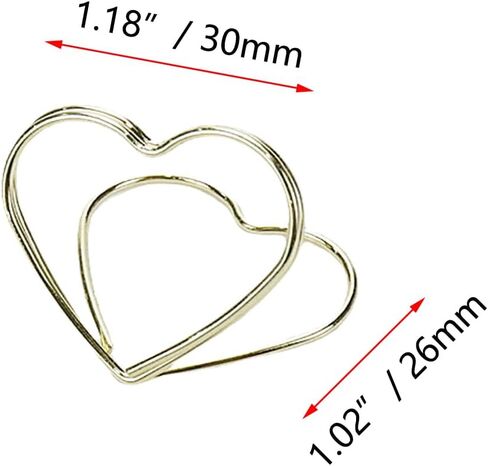 20pcs Mini Place Card Holders Metal Wire Menu Memo Clips Photo Holder Small Table Number Holders Pictures Cards Stand Clips for Wedding Birthdays Anniversary Party - Heart-shaped Gold in Saudi Arabia