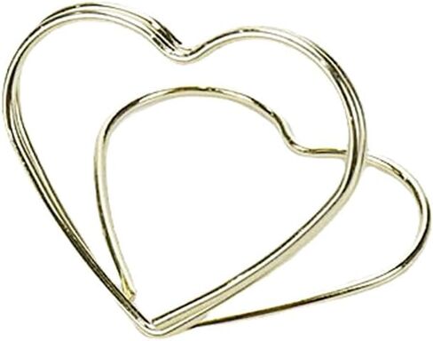 20pcs Mini Place Card Holders Metal Wire Menu Memo Clips Photo Holder Small Table Number Holders Pictures Cards Stand Clips for Wedding Birthdays Anniversary Party - Heart-shaped Gold in Saudi Arabia