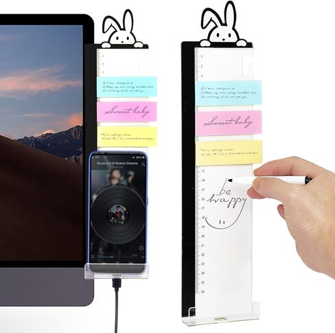 لوحة مذكرة لشاشة الكمبيوتر على شكل حيوان لطيف مع علامات المسح الجاف وحامل الهاتف، لوحة رسائل حامل الملاحظات اللاصقة لشاشة الكمبيوتر لخزائن شاشات الشاشات، اليسار واليمين (قطعتان) in Kuwait