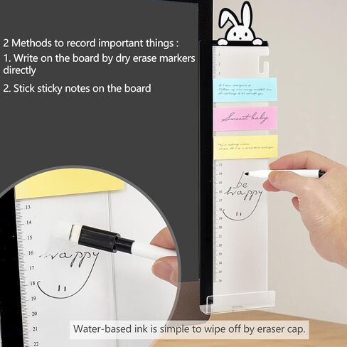 لوحة مذكرة لشاشة الكمبيوتر على شكل حيوان لطيف مع علامات المسح الجاف وحامل الهاتف، لوحة رسائل حامل الملاحظات اللاصقة لشاشة الكمبيوتر لخزائن شاشات الشاشات، اليسار واليمين (قطعتان) in Kuwait