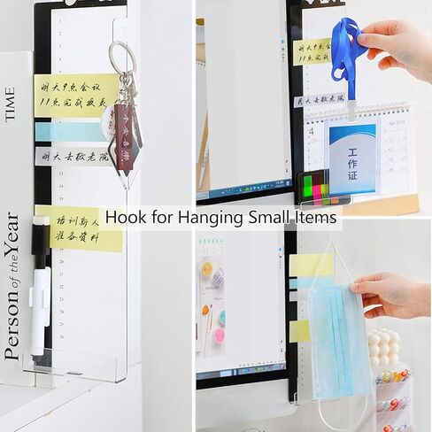 لوحة مذكرة لشاشة الكمبيوتر على شكل حيوان لطيف مع علامات المسح الجاف وحامل الهاتف، لوحة رسائل حامل الملاحظات اللاصقة لشاشة الكمبيوتر لخزائن شاشات الشاشات، اليسار واليمين (قطعتان) in Kuwait