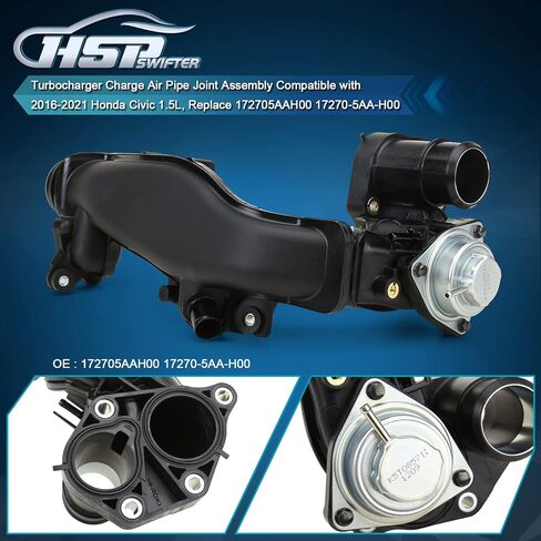 Turbocharger Charge Air Pipe Joint Assembly Compatible with 2016-2021 Honda Civic 1.5L OE # 172705AAH00 17270-5AA-H00 in Saudi Arabia