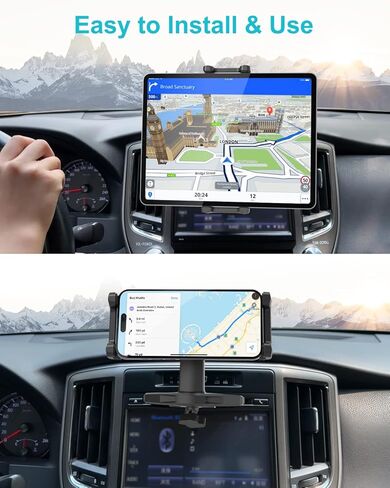 فتحة CD لحامل الكمبيوتر اللوحي في السيارة، حامل قرص مضغوط بذراع قابل للتعديل، حامل هاتف CD يدور 360 درجة لجهاز iPad Pro 12.9 Mini Air، سلسلة Galaxy Z Fold، علامات التبويب، iPhone، المزيد من الأجهزة مقاس 4-13 بوصة in Kuwait