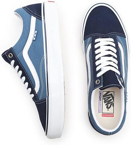 حذاء Vans الرياضي Skate Old Skool للرجال، أزرق داكن/أبيض، مقاس 8.5 in Saudi Arabia