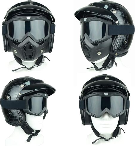 Motorcycle Helmet Goggles with Removable Face Mask, ATV Dirt Bike Motocross Eyewear Riding Offroad Goggles in Kuwait