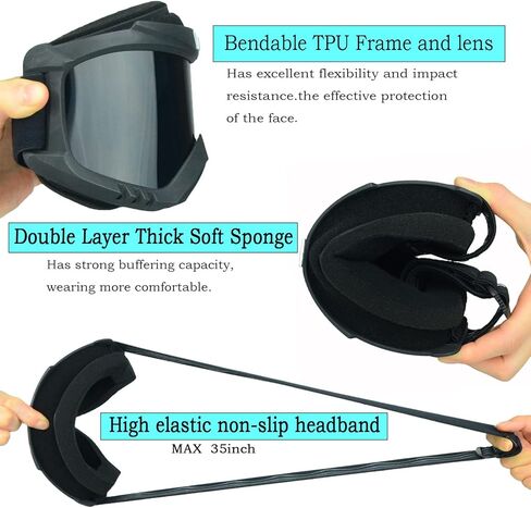 Motorcycle Helmet Goggles with Removable Face Mask, ATV Dirt Bike Motocross Eyewear Riding Offroad Goggles in Kuwait