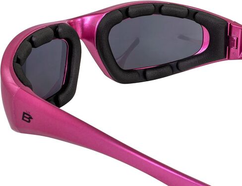 2 Pairs of Birdz Eyewear Oriole Anti-Fog Padded Motorcycle Sunglasses for Women Scratch-Resistant Pink Frames w/Clear & Smoke Lenses in Saudi Arabia