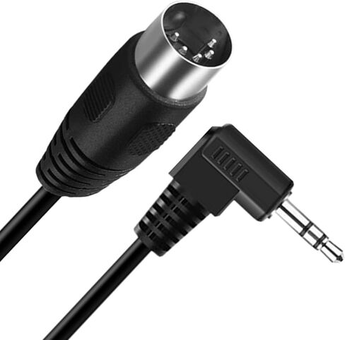 كابل 5 Pin DIN، MIDI Din 5 Pin ذكر إلى 90 درجة 3.5 مم 1/8 بوصة ذكر TRS كابل صوت جاك ستيريو لمكبر الصوت، مكبر الصوت، المزيج، لوحة مفاتيح MIDI (0.5M/1.7FT) in Saudi Arabia