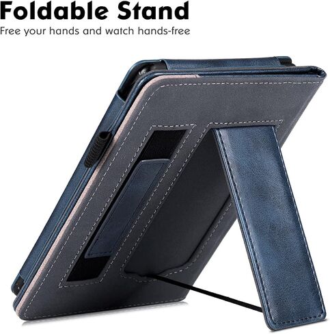 BOZHUORUI Stand Case for Kindle Paperwhite 5th/6th/7th Generation (2012-2017 Release,Model EY21 & DP75SDI) - PU Leather Protective Sleeve Cover with Hand Strap and Auto Sleep/Wake (Rock Black) in Kuwait