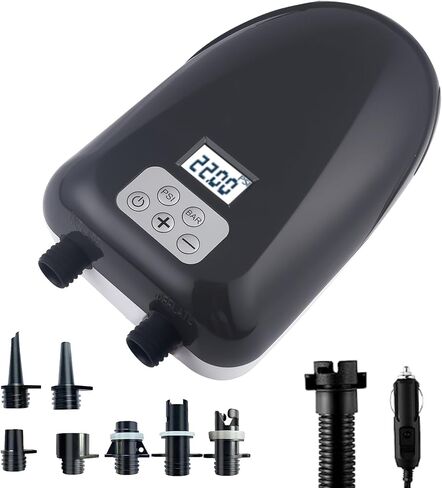 مضخة لوح مجداف، مضخة كهربائية SUP، ضاغط هواء محمول 20PSI-22PSI مع إيقاف تلقائي، وظيفة الانكماش، منفاخ ومفرغ للنفخ والقوارب والزوارق in Kuwait