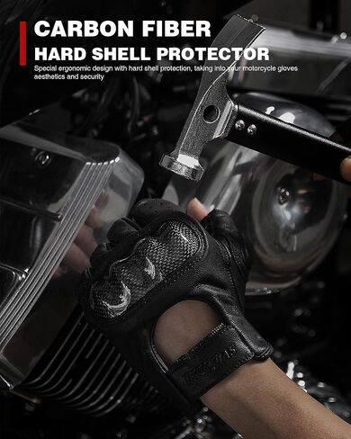 Leather Motorcycle Gloves Touchscreen - Motorcycle Riding Gloves for Men and Women Goatskin Full-Finger Motorbike Gloves with Soft Knuckle Protector for Powersport Activities in Saudi Arabia