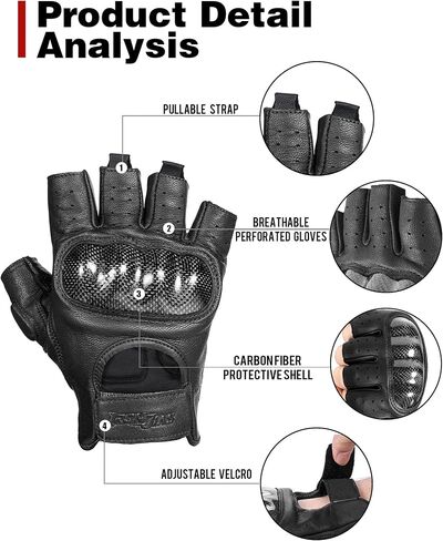 Leather Motorcycle Gloves Touchscreen - Motorcycle Riding Gloves for Men and Women Goatskin Full-Finger Motorbike Gloves with Soft Knuckle Protector for Powersport Activities in Saudi Arabia