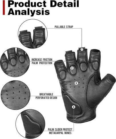 Leather Motorcycle Gloves Touchscreen - Motorcycle Riding Gloves for Men and Women Goatskin Full-Finger Motorbike Gloves with Soft Knuckle Protector for Powersport Activities in Saudi Arabia