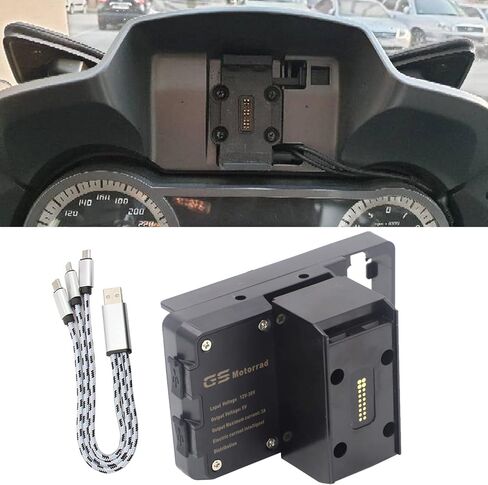 USB الهاتف المحمول دراجة نارية الملاحة قوس USB شحن دعم يناسب R1200RT 2014-2021 R1250RT 2019 2020 2021 الهاتف المحمول كليب الملاحة قوس R1250RT R1200RT in Kuwait