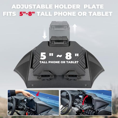 KEMIMOTO Electronic Device Holder GPS Holder Phone Mount with Storage Box Compatible with 2022-2024 CFMOTO ZForce 950 HO EX/ 2020-2022 ZForce 950 Sport Accessories Adjustable Navigator Tablet Mount in Saudi Arabia