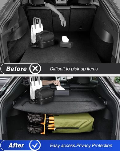 Cargo Cover Board Compatible with Tesla Model Y 2020 2021 2022 Trunk Cover Retractable Security Shield Shade Foldable (Not Fit 2023 Model Y with Factory Cargo Cover Board) in Saudi Arabia