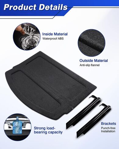 Cargo Cover Board Compatible with Tesla Model Y 2020 2021 2022 Trunk Cover Retractable Security Shield Shade Foldable (Not Fit 2023 Model Y with Factory Cargo Cover Board) in Saudi Arabia