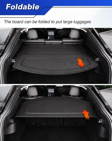 Cargo Cover Board Compatible with Tesla Model Y 2020 2021 2022 Trunk Cover Retractable Security Shield Shade Foldable (Not Fit 2023 Model Y with Factory Cargo Cover Board) in Saudi Arabia