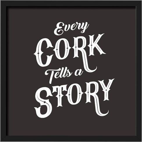 حامل فلين النبيذ من كريس ستاف | إطار صندوق الظل 11 بوصة × 11 بوصة منظم عرض تخزين الفلين | حاملات فلين مثبتة على الحائط، على سطح الطاولة والكونترتوب، صندوق ظلال لديكور النبيذ (أسود، كل فلين) in Kuwait