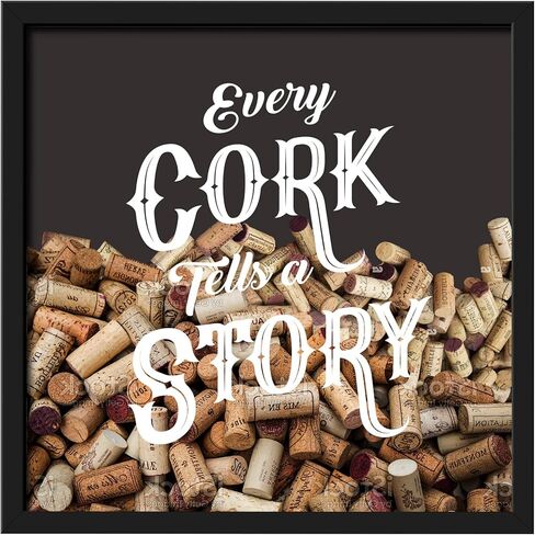 حامل فلين النبيذ من كريس ستاف | إطار صندوق الظل 11 بوصة × 11 بوصة منظم عرض تخزين الفلين | حاملات فلين مثبتة على الحائط، على سطح الطاولة والكونترتوب، صندوق ظلال لديكور النبيذ (أسود، كل فلين) in Kuwait