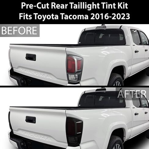 تصميمات BOGAR TECH - مجموعة ألوان كاملة للمصابيح الأمامية والخلفية الكاملة مع أدوات متوافقة مع Toyota Tacoma 2016-2021، داكنة in Kuwait