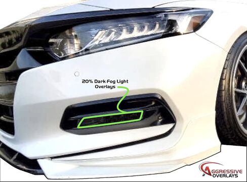 Tinted Overlays FITS: 2018-2021 Honda Accord Tail Light Tint | Rear Bumper Reflector & Fog Overlay Covers Compatible with 18' - 21' Accord Sedan (Dark Smoked) in Saudi Arabia
