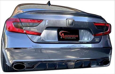 Tinted Overlays FITS: 2018-2021 Honda Accord Tail Light Tint | Rear Bumper Reflector & Fog Overlay Covers Compatible with 18' - 21' Accord Sedan (Dark Smoked) in Saudi Arabia