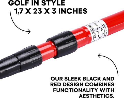 Effekt Manufaktur Premium Telescope Golf Ball Retriever 23''L - أسود وأحمر - أداة التقاط ألومنيوم متعددة الأغراض مع قبضة مريحة - متعددة الاستخدامات للجولف وقرص الجولف، وقفاز الجولف in Kuwait