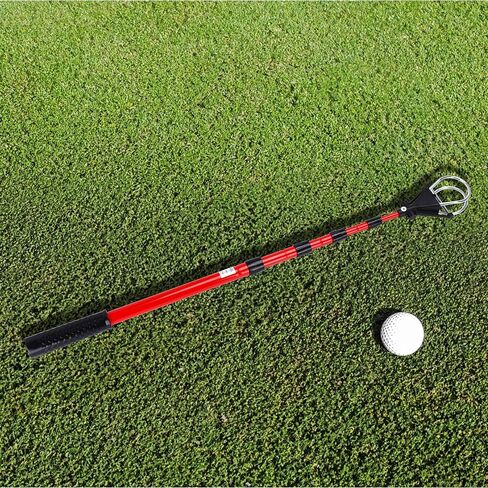 Effekt Manufaktur Premium Telescope Golf Ball Retriever 23''L - أسود وأحمر - أداة التقاط ألومنيوم متعددة الأغراض مع قبضة مريحة - متعددة الاستخدامات للجولف وقرص الجولف، وقفاز الجولف in Kuwait