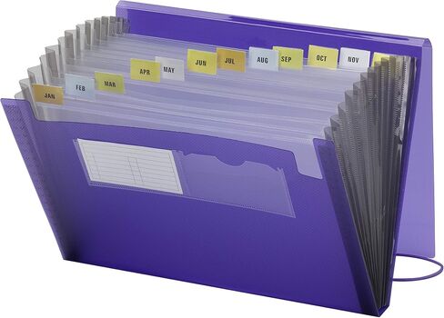 Smead Poly Expanding File, 12 Pockets, Flap and Cord Closure, Letter Size, Blue (70876) in Saudi Arabia