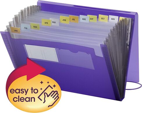 Smead Poly Expanding File, 12 Pockets, Flap and Cord Closure, Letter Size, Blue (70876) in Saudi Arabia