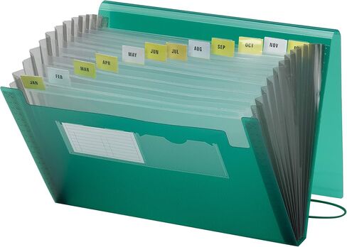 Smead Poly Expanding File, 12 Pockets, Flap and Cord Closure, Letter Size, Blue (70876) in Saudi Arabia