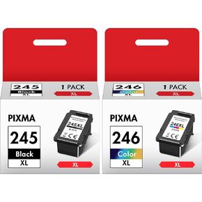 PG-245 XL/CL-246 XL Ink Value Pack (2 Cartridges) Replacement for Canon 245XL 246XL Combo Pack 245XL Ink Cartridge Compatible with Pixma MX490/MX492/MG2522/TR4520/MG3022/MG2520/TS3100/TS3122/TS3300