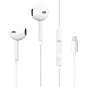 iPhone Earbuds, Wired Earphones with Lightning Connector[MFi Certified] (Built-in Microphone & Volume Control) Noise Canceling Isolating Headphones for iPhone 14/13/12/11/X/XR/XS/8/7-1Pack