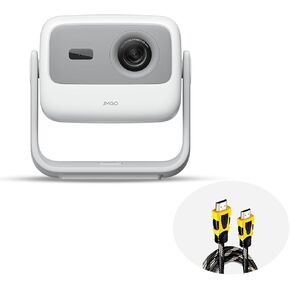JMGO N1 Portable Projector 1080P FHD, 4K Supported, 200" MALC™ Triple Laser 3D Movie Projector for Home Theater Outdoor, Gimbal Auto Image Correction, 750 Lumens, 2x5W Dynaudio Speakers, Android TV 11