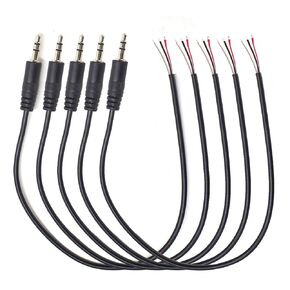 5PCS 0.25M/0.8FT 2.5mm Male Plug to Bare Wire Cable, TRS 3 Pole Stereo 2.5mm Extension for Audio Cable Repair