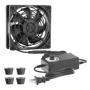 مروحة الكمبيوتر مع AC Plug Zirsso 80mm 110V 120V 220V 240V مروحة مع وحدة تحكم السرعة لجهاز الاستقبال DVR PlayStation Xbox Computer Cabinet التبريد