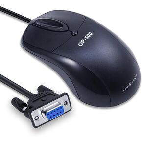 Industrial RS232 COM Port Mechanical Mouse, 9-Pin Serial Interface for CNC Machines, PLC Control Systems, 1.6M Anti-Interference Cable, 1600DPI, IP54 Dustproof (Black)