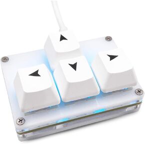Mini 4-Key Keypad WASD Arrow Key Keycaps Keyboard One-Handed Mechanical Gaming Keypad Programmable USB-C Customized Keyboard for Working or Gaming (Black, Arrow Keycaps 2)