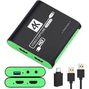 Capture Card for Streaming, 4K 30Hz Input & Passthrough, USB-C 1080P 60Hz HDMI Audio Video Game Capture Card for Windows/Mac, for PS5, PS4, Switch, Xbox, PC, Ideal for Twitch, YouTube, and TikTok