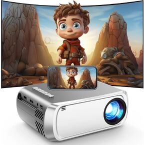 Mini Projector With WiFi, Max 170" Display Portable Movie Projector for Home Cinema Outdoor/Indoor Compatible with Tablet/Laptop/TV Stick/Android/IOS