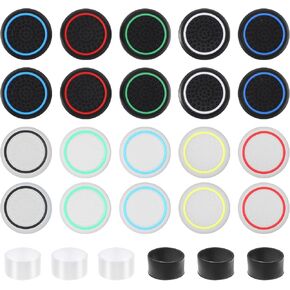 PS5/4 Controller Thumbstick Grips, Joystick Caps, Precision Rings&Thumb Grips Set for Switch Pro Controller, Controller Accessories